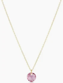 16" Necklace Gold- Reflection Small Charm- 02 February