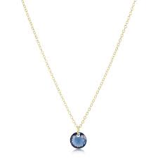 16" Necklace Gold- Reflection Small Charm- 09 September