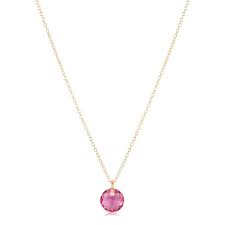 16" Necklace Gold- Reflection Small Charm- 10 October