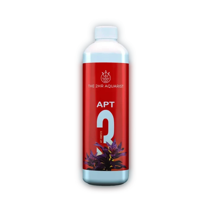 2Hr Aquarist APT 3 Complete — red and white aquarium fertilizer bottle