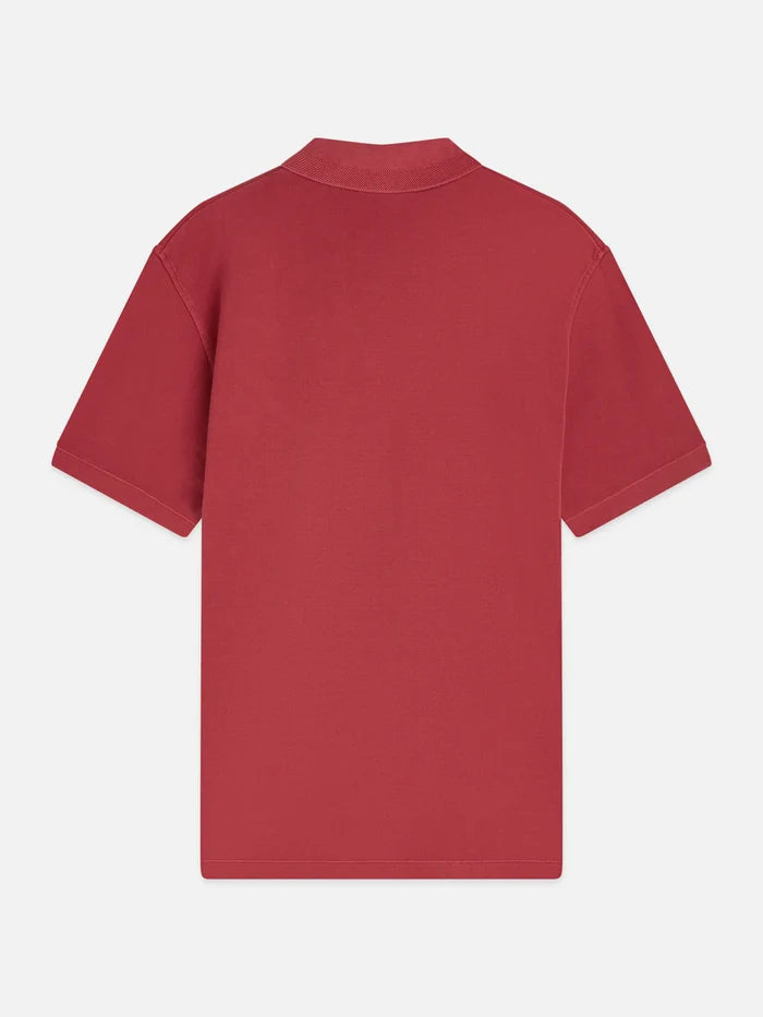 3 Crosses Pique Relaxed-Fit Garment-Dyed Polo Biking Red