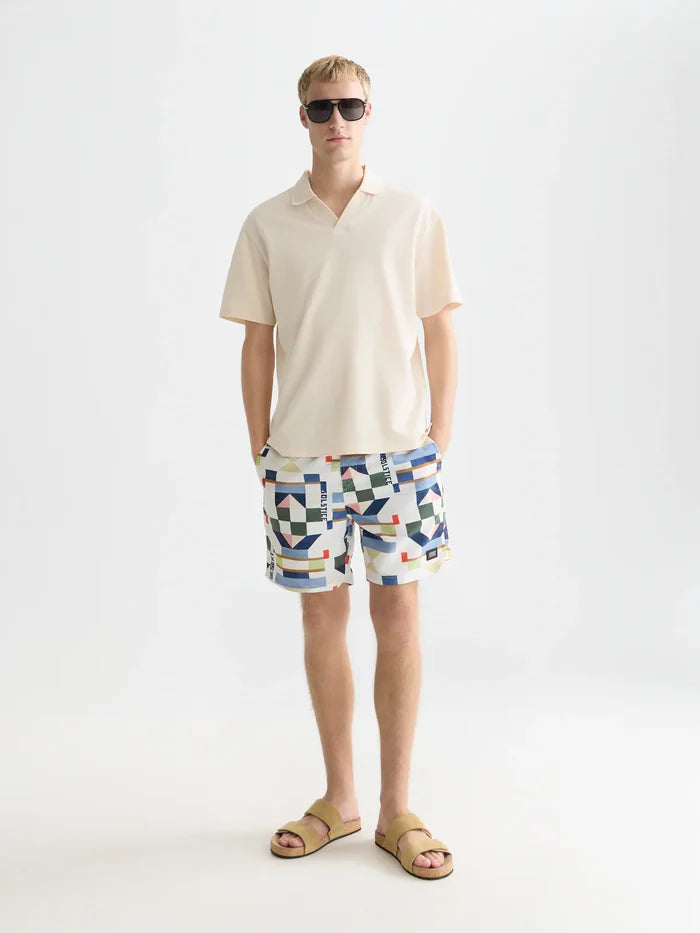 3 Crosses Pique Relaxed-Fit Garment-Dyed Polo Eggnog
