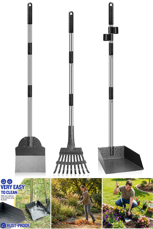 3in 1 Garden Tool Set – Rake, Shovel & Dustpan 🇬🇧