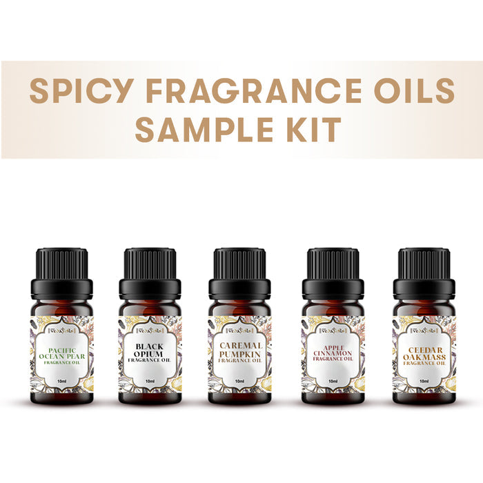 5 Spicy Fragrance Oils Sample Kit set