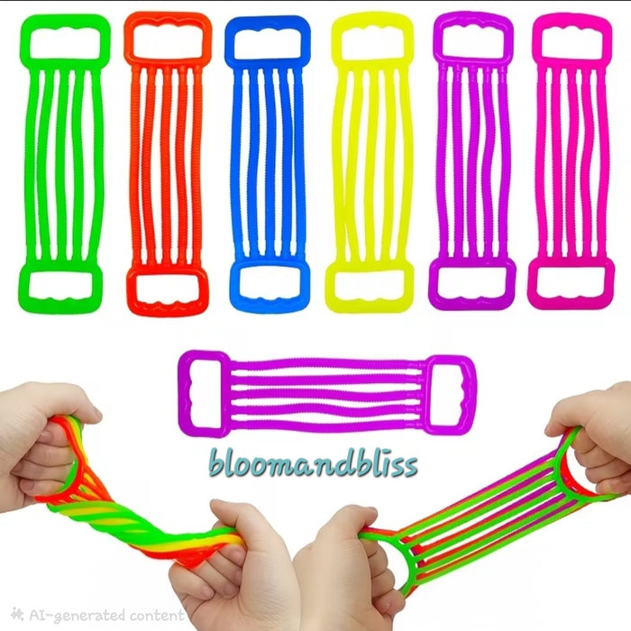 6pcs Soft Stretch Rope Set - Relax Toys, Suitable for Sensory Play and Finger Activities 🇨🇳