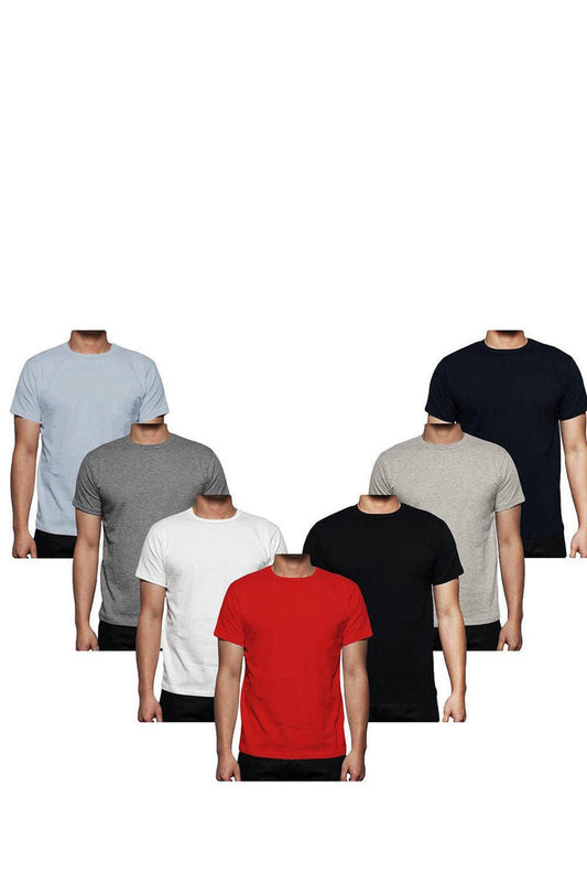 7 Pack Mens Plain Crew Neck T-shirt 🇬🇧