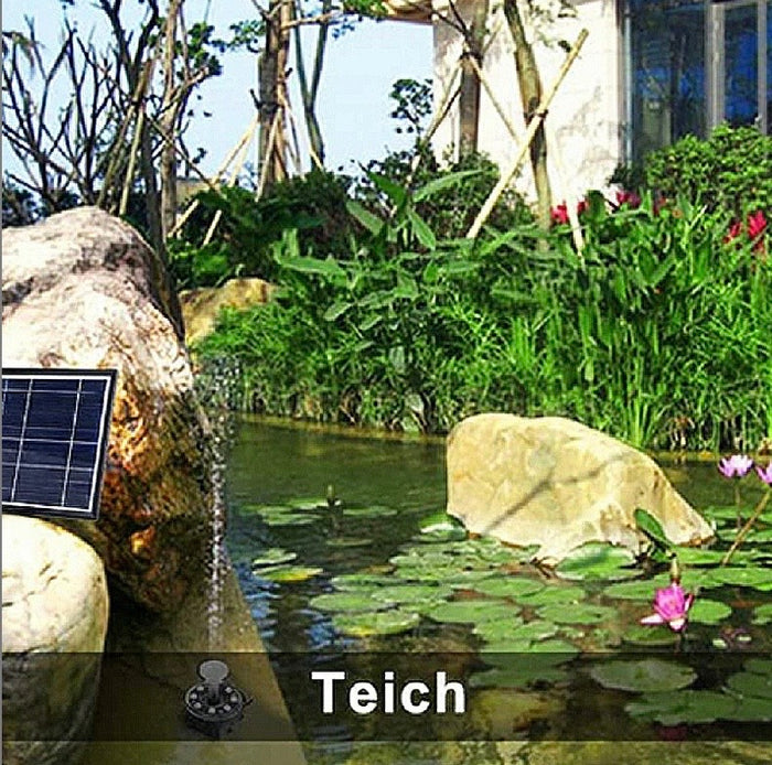 7W Solar Powered Fountain Coloured LED Water Pump with 11 Nozzles for Garden, Fountain, Birth Bath 🇬🇧