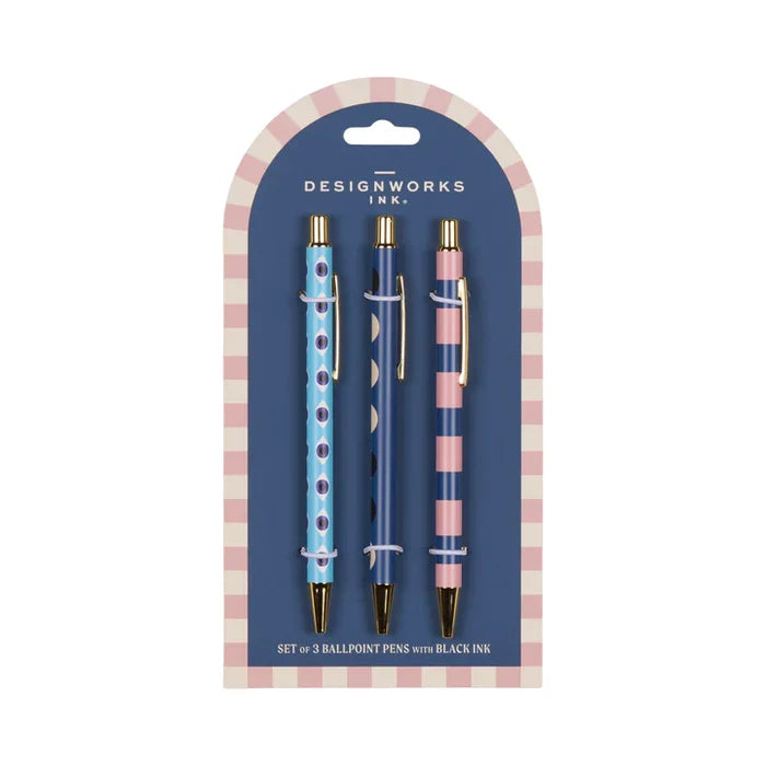 A Dopo Set of Three Pens - Eye, Moon, Stripe