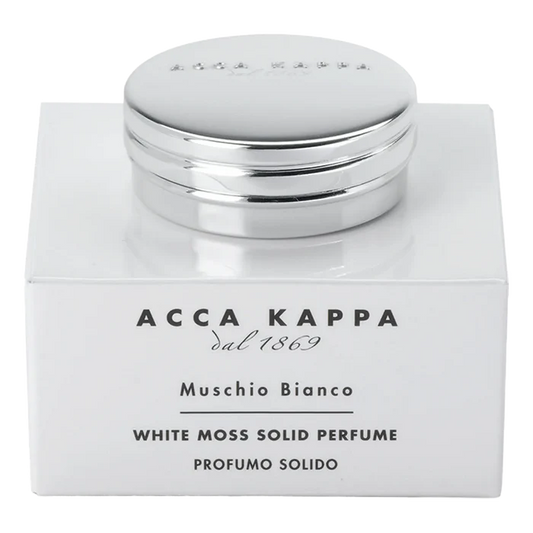 Acca Kappa White Moss fast parfyme i hvit boks med sølvkappe