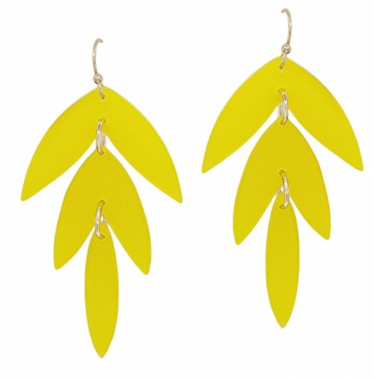 Acetate Leaf Charm Earring