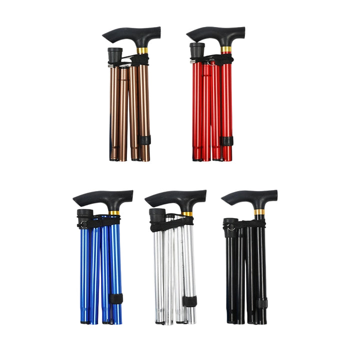 Adjustable Aluminium Cane Easy Folding Lightweight Walking Stick Assorted Colours 🇬🇧