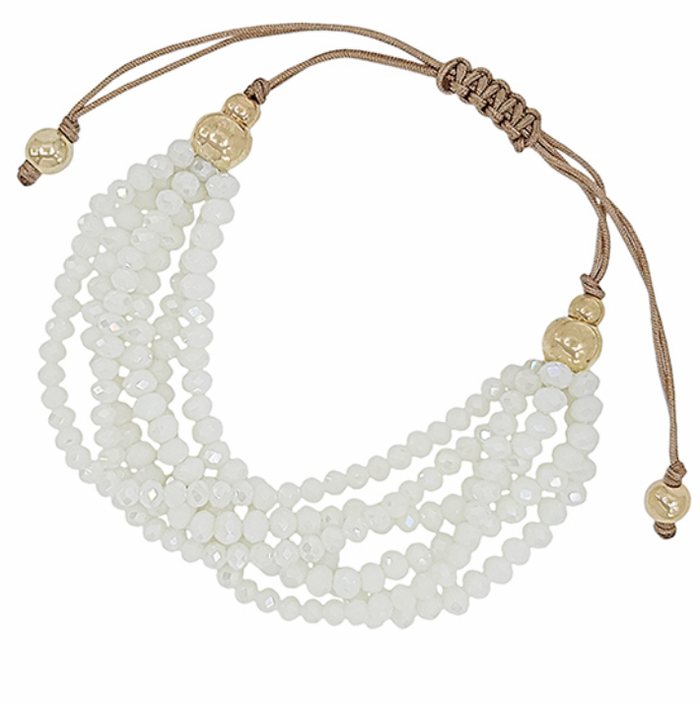 Adjustable Glass Bead Bracelet