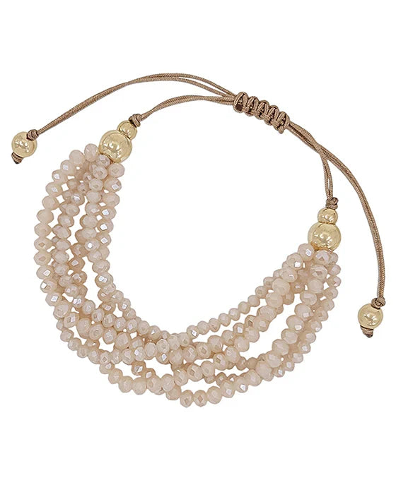 Adjustable Glass Bead Bracelet