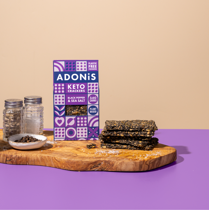 Adonis Keto Crackers Black Pepper and Sea Salt 60g
