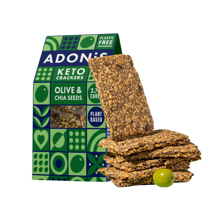 Adonis Keto Crackers Olive and Chia Seed 60g