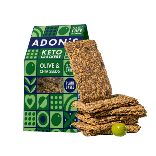 Adonis Keto Crackers Olive and Chia Seed 60g