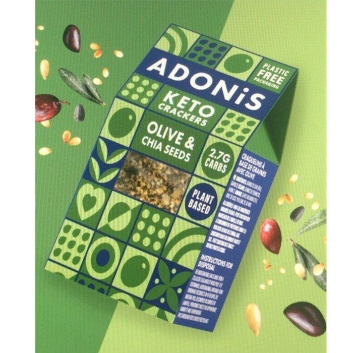 Adonis Keto Crackers Olive and Chia Seed 60g