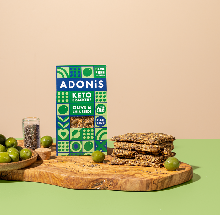 Adonis Keto Crackers Olive and Chia Seed 60g