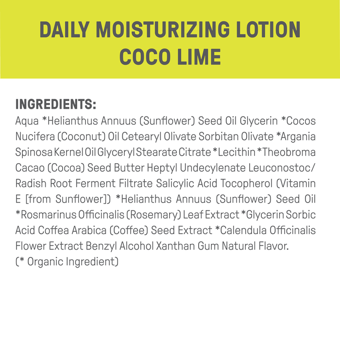 Raw Elements All Season Daily Moisturizing Lotion - Coco Lime