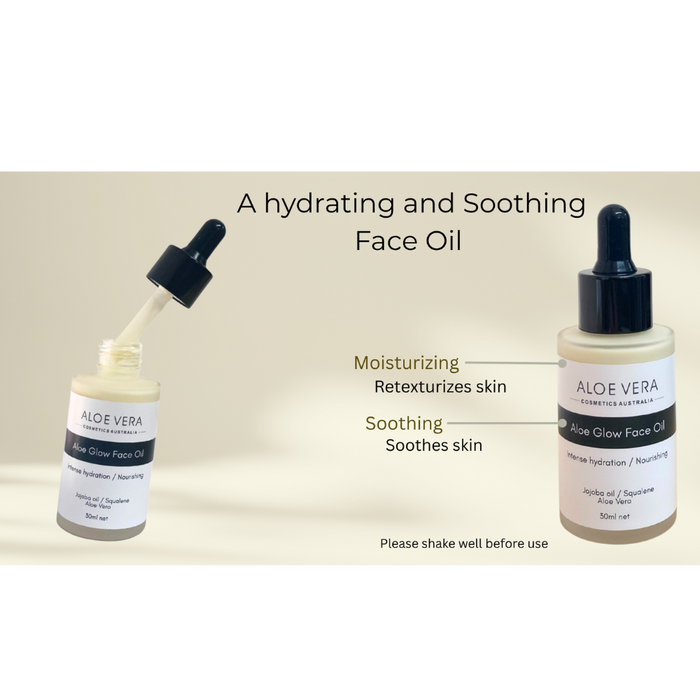 Aloe Glow Face Oil | Intense Hydration & Nourishing | Squalane & Jojoba oil
