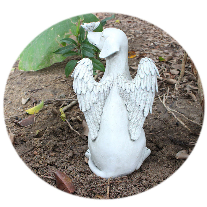 Angel Dog Decoration Creative Resin Pet Garden Animal Statue Decoration 🇨🇳