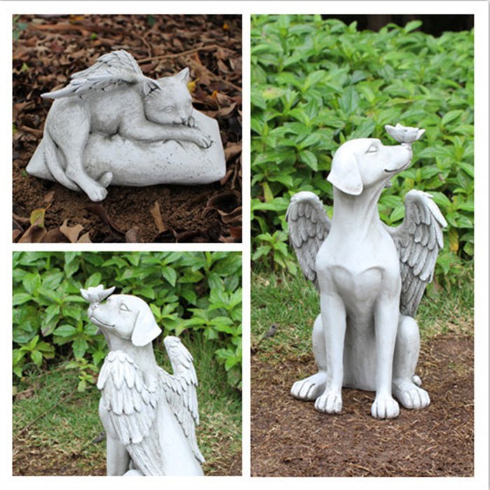 Angel Dog Decoration Creative Resin Pet Garden Animal Statue Decoration 🇨🇳