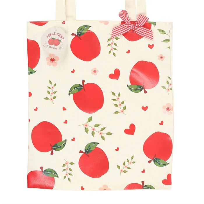 Apple Print Polycotton Tote Bag 🇬🇧