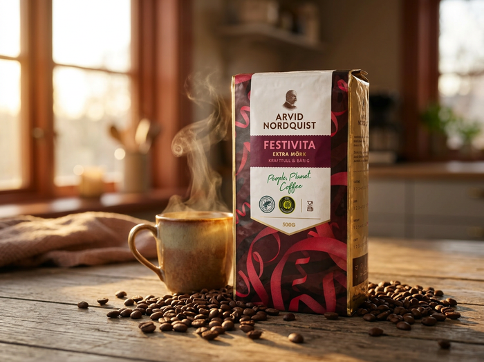 Arvid Nordquist Classic Festivita Ground Coffee 3 × 500g (3 × 17.64 oz) – Premium Swedish Extra Dark Roast 100% Arabica Coffee