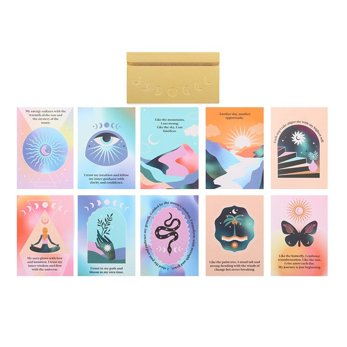 Aura Affirmation Cards with Wooden Stand 🇬🇧