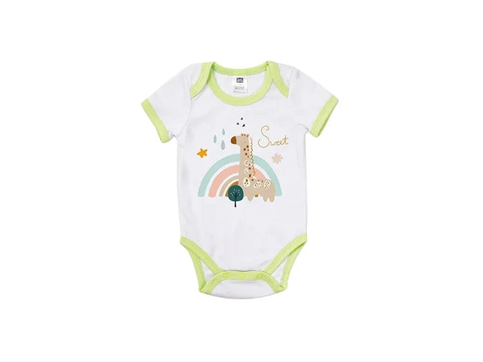 Baby Onesie Short Sleeve M(Green Edge,3-6M)