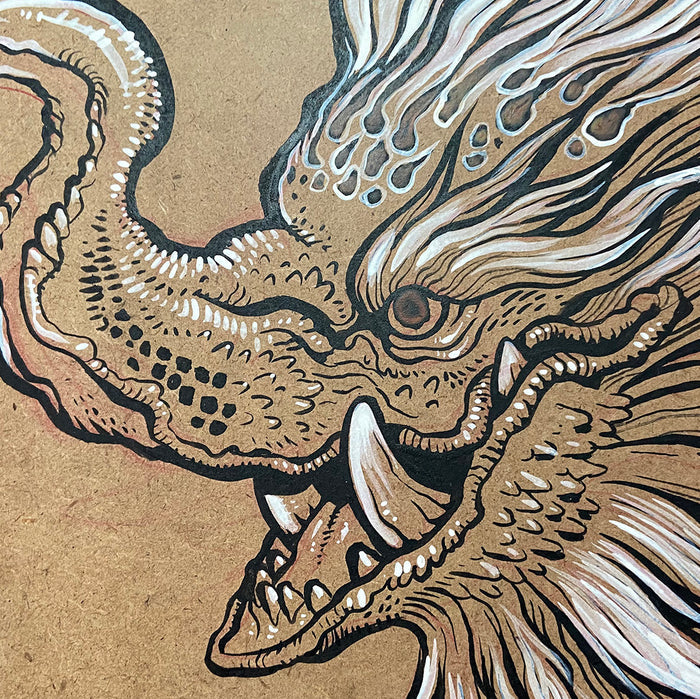 BAKU- INK PAINTING WITH COLOR SHIFTING EYE