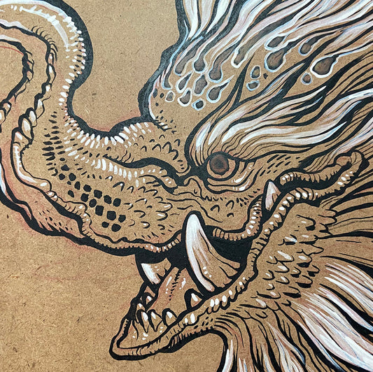 BAKU- INK PAINTING WITH COLOR SHIFTING EYE