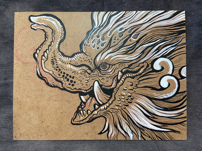 BAKU- INK PAINTING WITH COLOR SHIFTING EYE