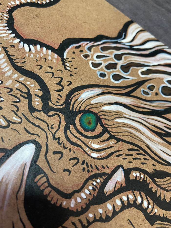 BAKU- INK PAINTING WITH COLOR SHIFTING EYE