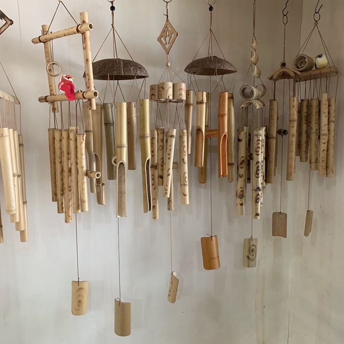 Bamboo Wind Chimes Ornaments Coconut Shell Covered Bamboo Wind Chimes 🇨🇳