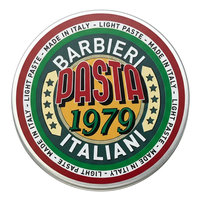 Barbieri Italiani Pasta 1979 hårvoks i metallboks med MADE IN ITALY etikett