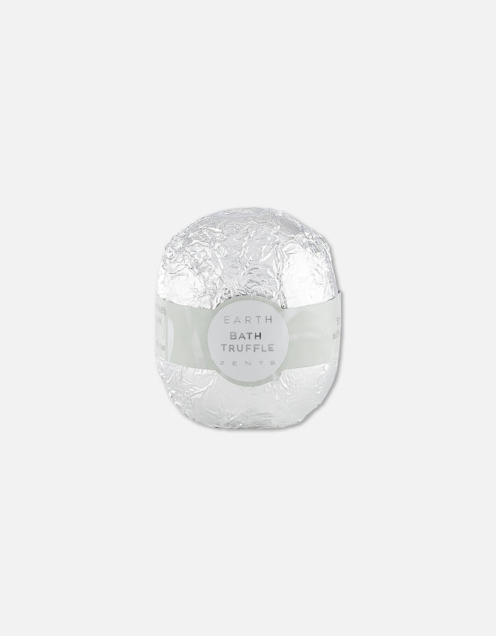 Silver foil-wrapped Bath Truffle | Zents with a minimalist white label, designed for luxurious skincare and spa wellness rituals.