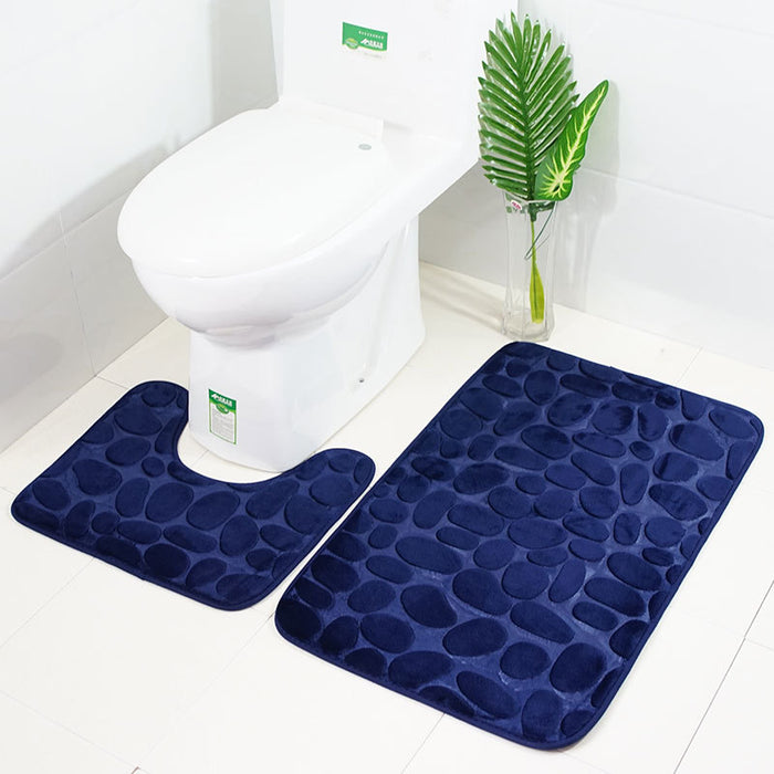 Bathroom Anti-slip Mat Pebble Stone Carpet Toilet Floor Mat Set Bathroom 🇨🇳