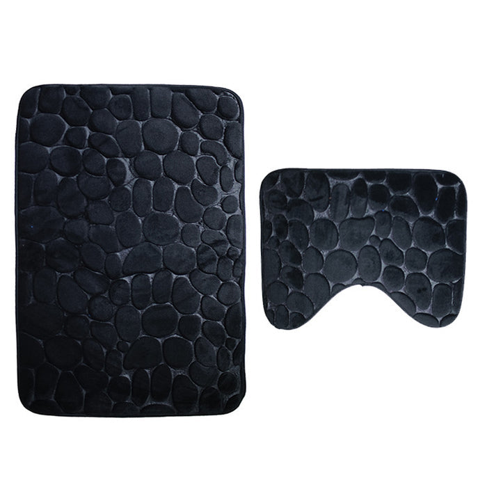 Bathroom Anti-slip Mat Pebble Stone Carpet Toilet Floor Mat Set Bathroom 🇨🇳