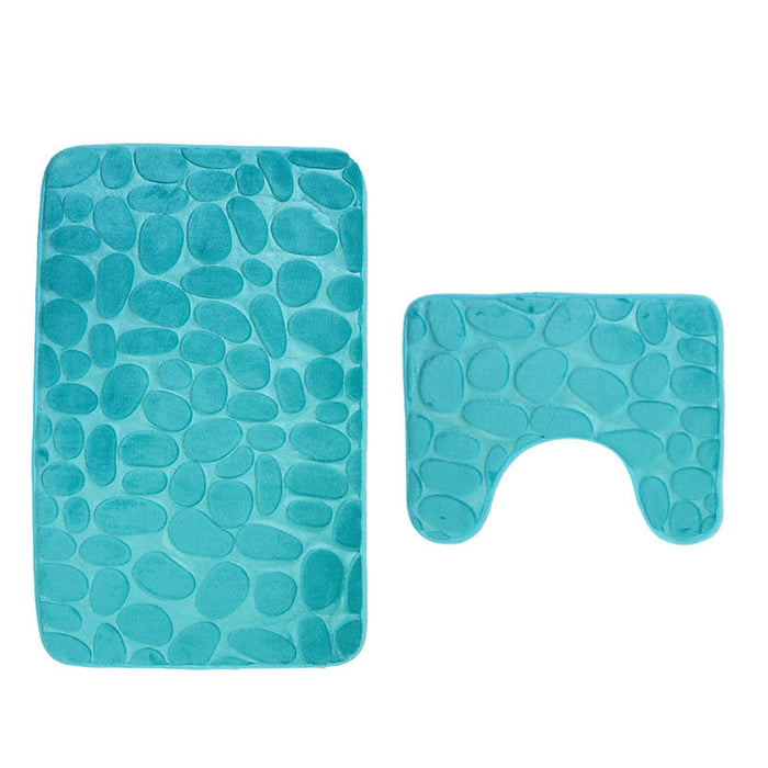 Bathroom Anti-slip Mat Pebble Stone Carpet Toilet Floor Mat Set Bathroom 🇨🇳