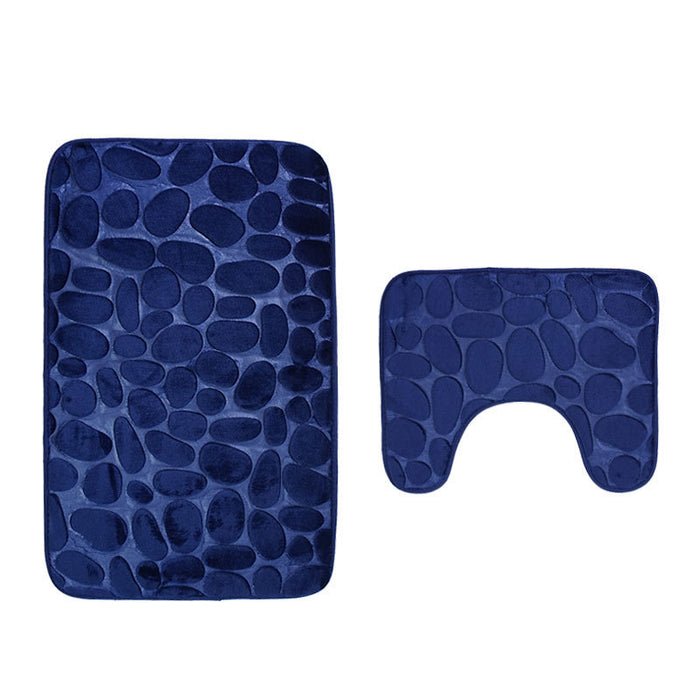 Bathroom Anti-slip Mat Pebble Stone Carpet Toilet Floor Mat Set Bathroom 🇨🇳