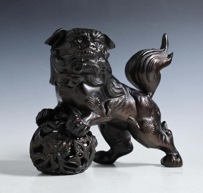 Beautiful Japanese Legendary Bronze Figure Good Atmosphere Leo Komainu