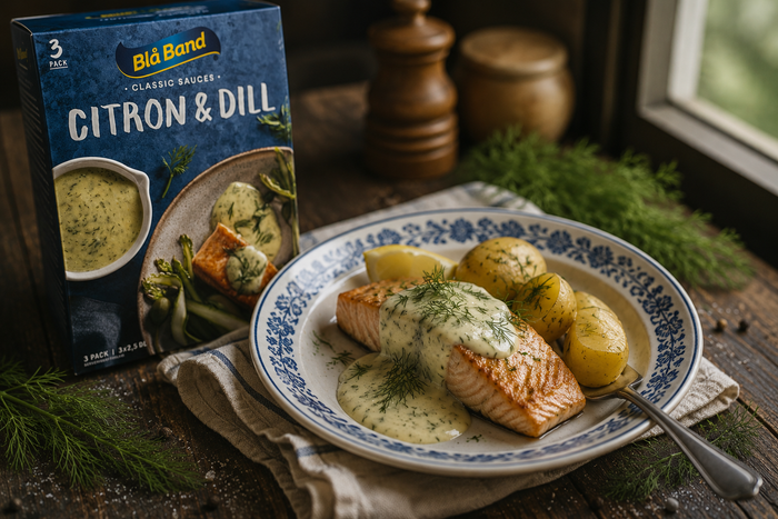 Blå Band Citron & Dillsås 6 × (3 × 2.5dl / 8.45 fl oz) – Authentic Swedish Lemon & Dill Sauce Mix