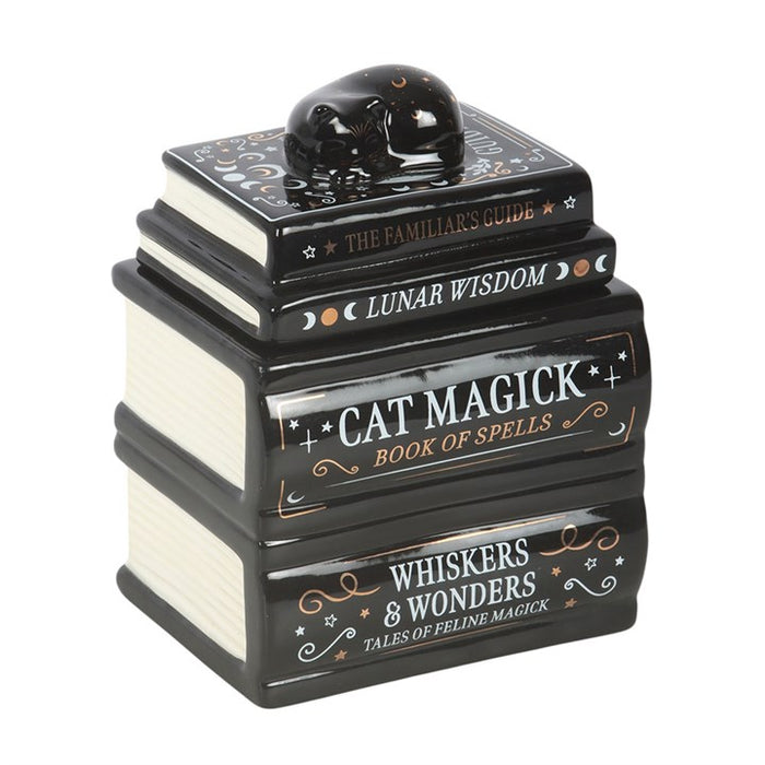 Black Cat Book Stack Oil Burner with Cat 🇬🇧