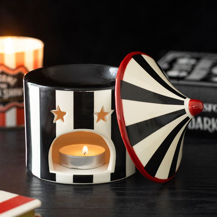 Black Striped Circus Tent Oil Burner 🇬🇧