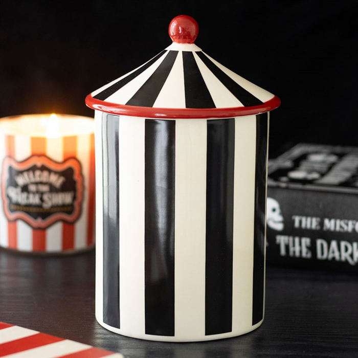 Black Striped Circus Tent Storage Jar 🇬🇧