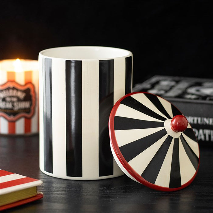 Black Striped Circus Tent Storage Jar 🇬🇧
