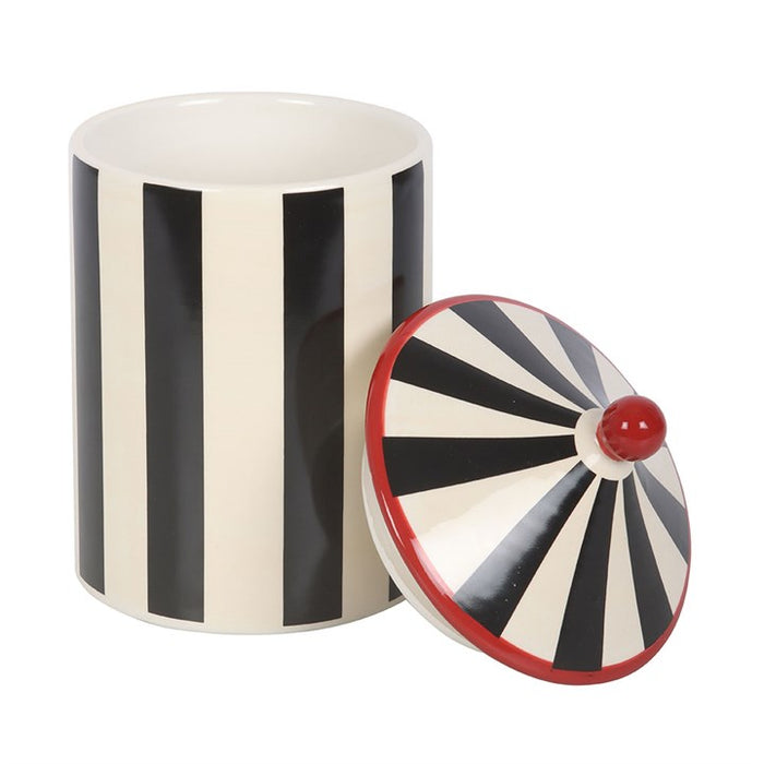 Black Striped Circus Tent Storage Jar 🇬🇧