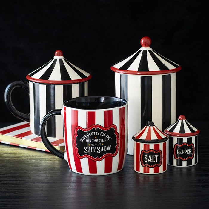 Black Striped Circus Tent Storage Jar 🇬🇧