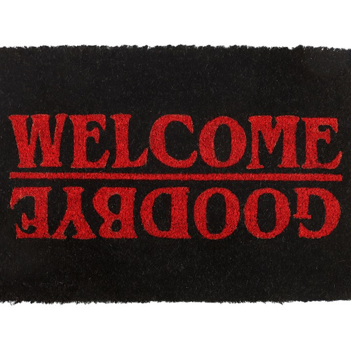 Black Welcome Goodbye Doormat 🇬🇧